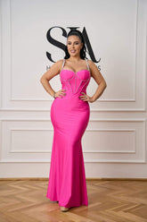 Rochie Mirabelle de seară din lycra roz intens - Sia House Sia House pentru femei elegante